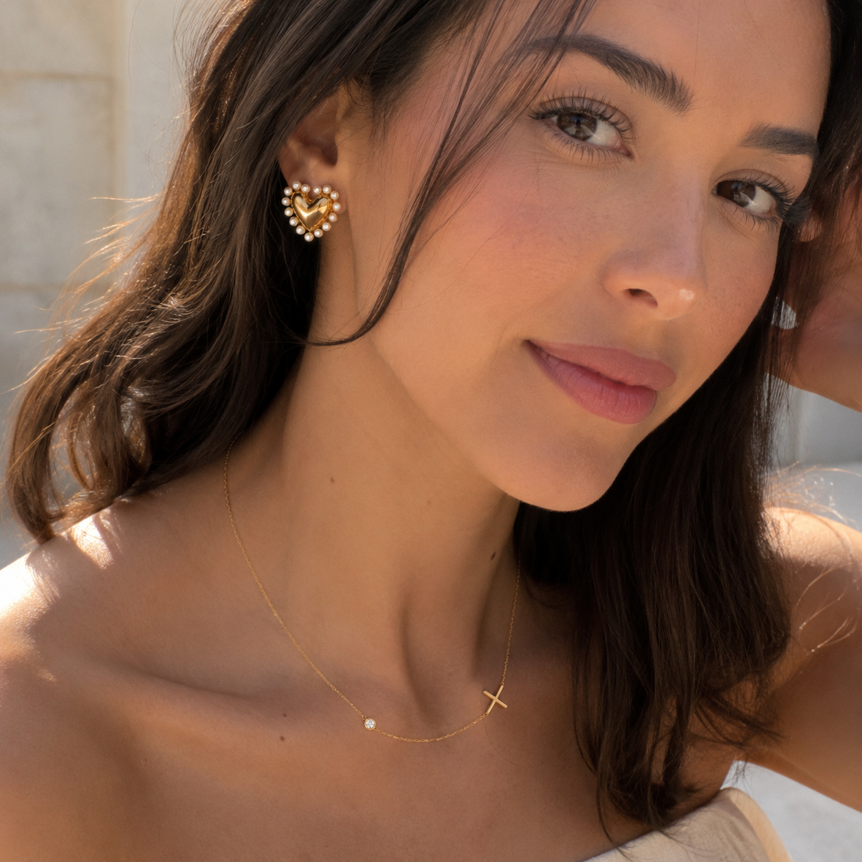 The Valentina Heart Studs